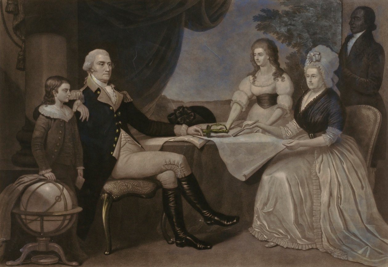 George Washington och hans familj av John Sartain