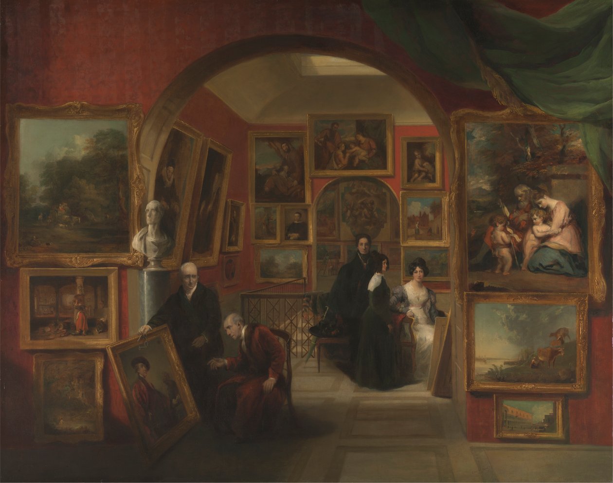 Interiören av British Institution Gallery av John Scarlett Davis