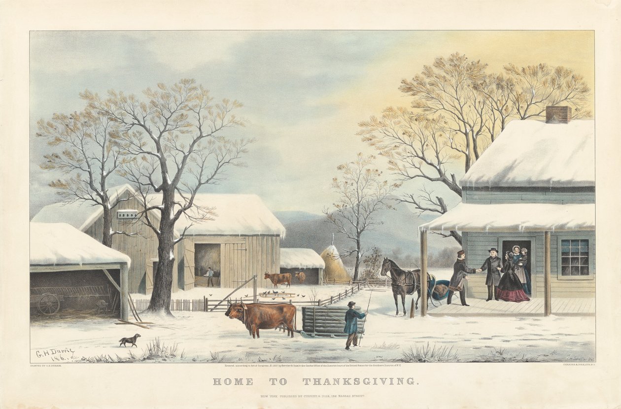 Hem till Thanksgiving av John Schutler after George Henry Durrie