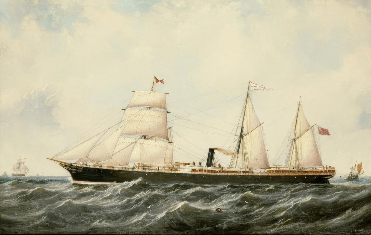 John Scott, Steamship Arratoon Apcar / målad, 1873 av John Scott