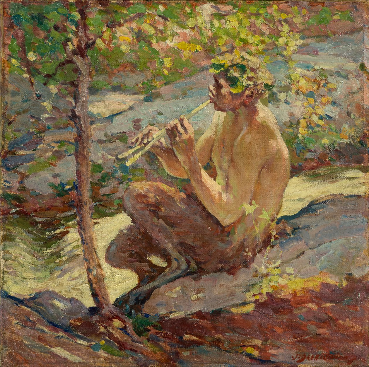 Faun, sent 1800-tal till tidigt 1900-tal (olja ombord) av John Scott Williams