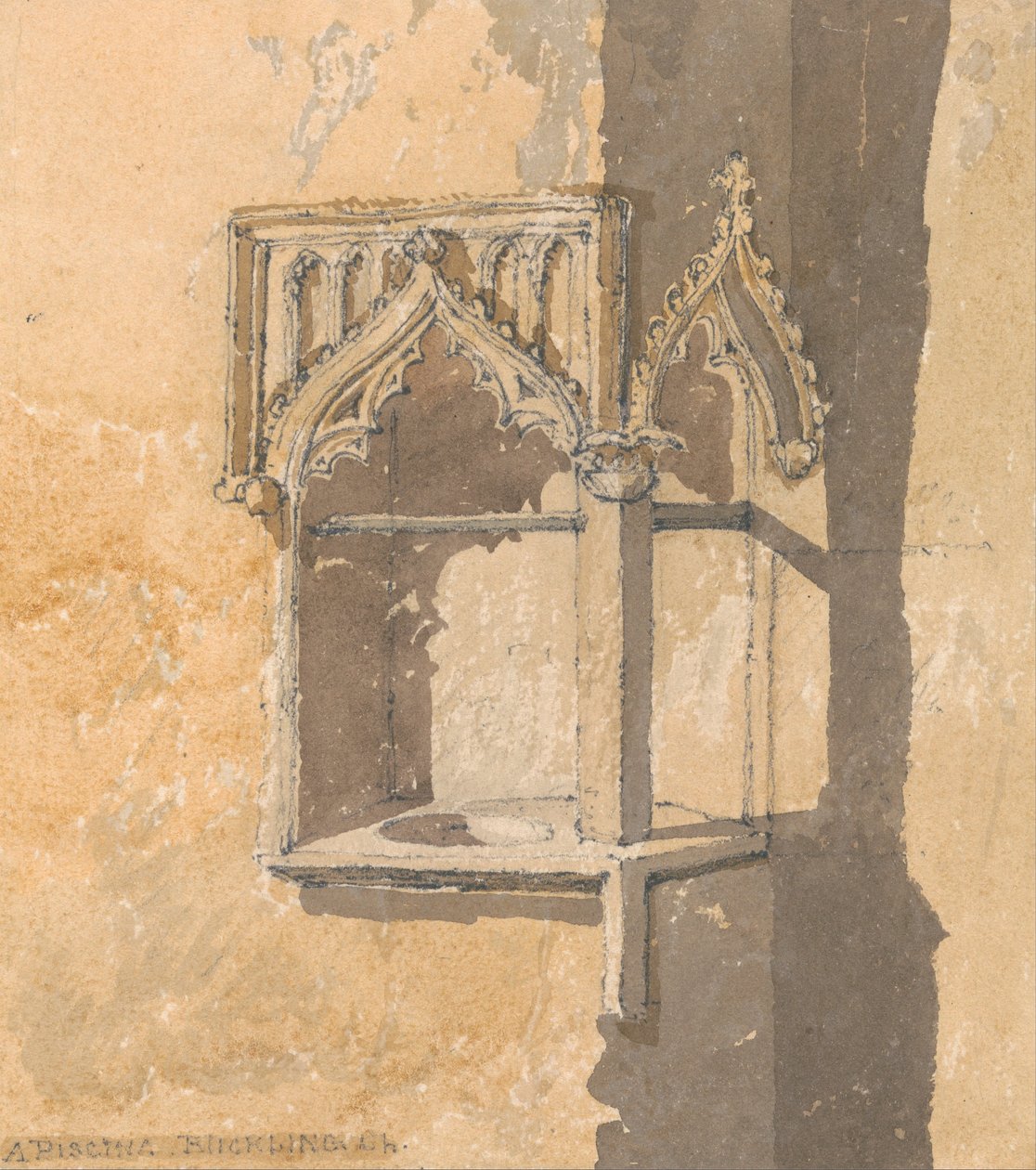 A Piscina i Blickling Church, Norfolk av John Sell Cotman