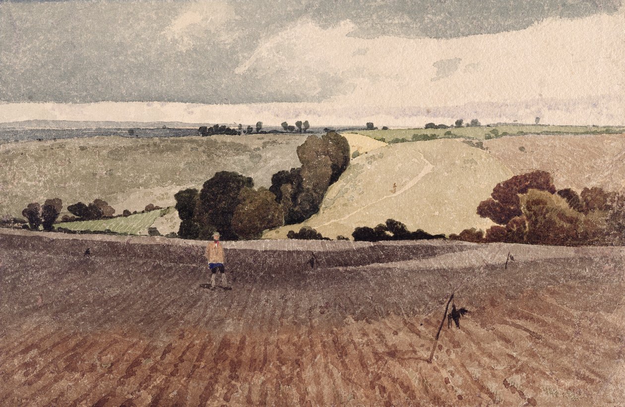 A Ploughed Field, c.1808 (penna och akvarell på papper) av John Sell Cotman