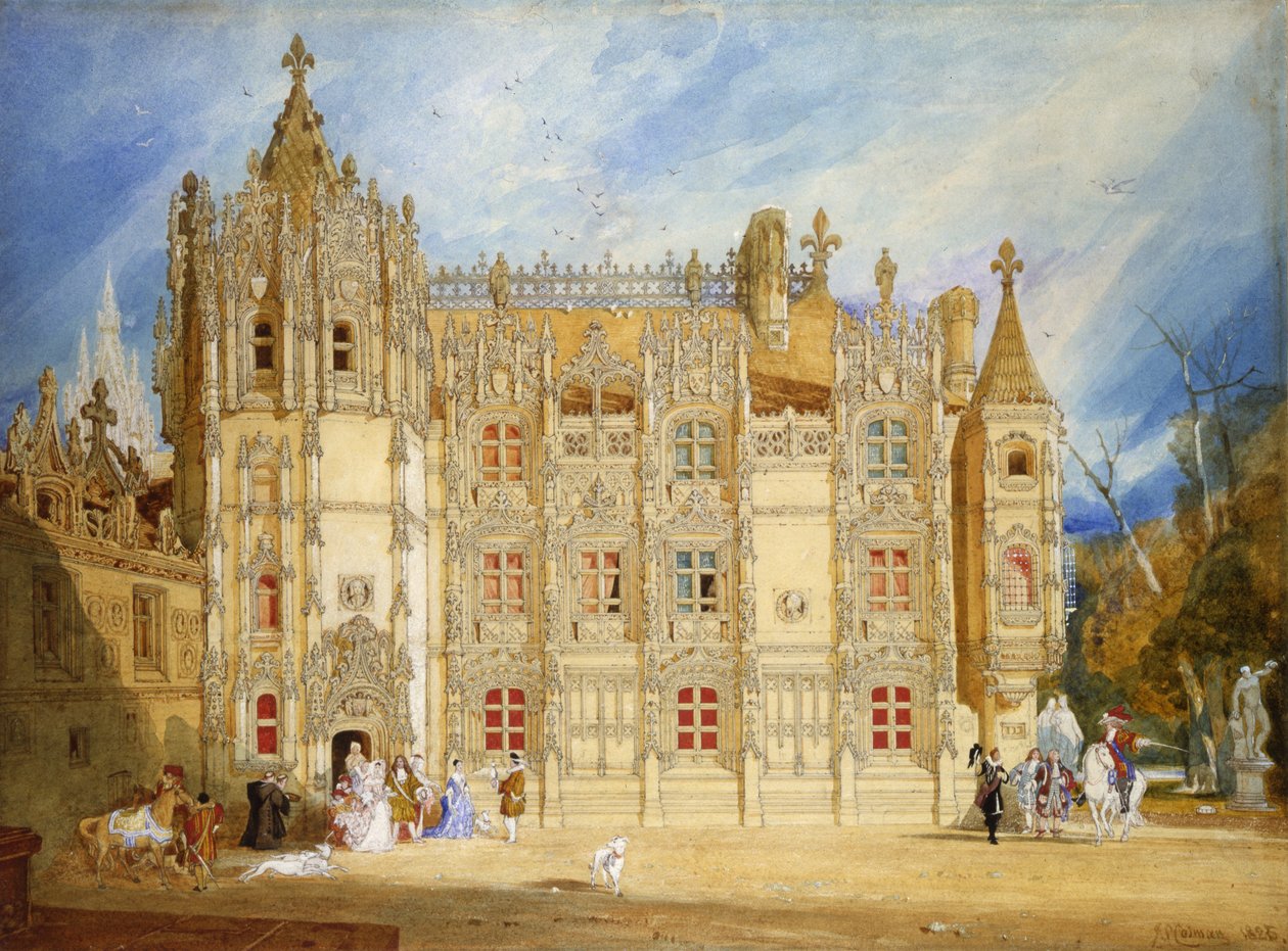 Abbatial House vid Abbey of St. Ouen i Rouen, 1826 (wc på papper) av John Sell Cotman