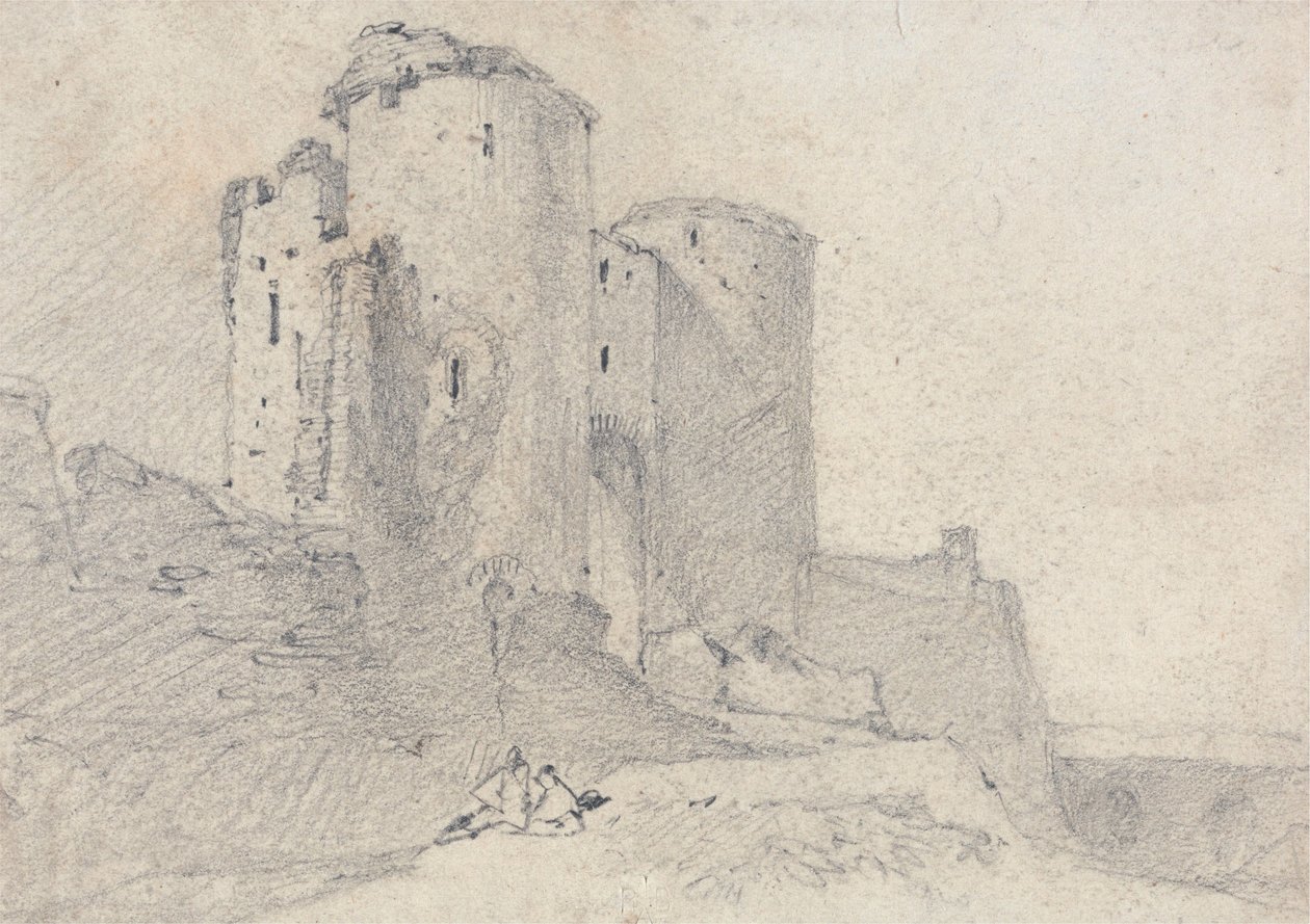 Beeston Castle, Cheshire: ingång till slottet av John Sell Cotman