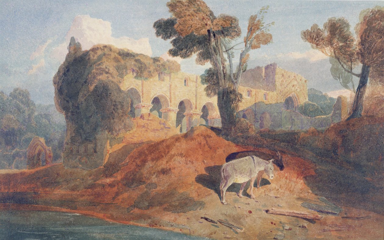 Buildwas Abbey (akvarell på papper) av John Sell Cotman