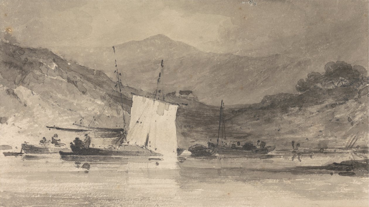 Cader Idris från Mawddachs mynning ovanför Barmouth av John Sell Cotman