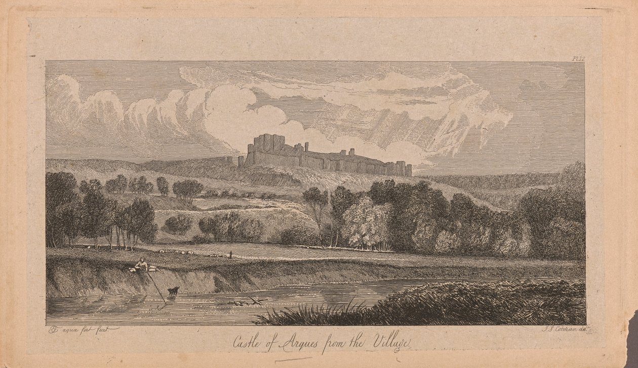 Castle of Argues från byn av John Sell Cotman