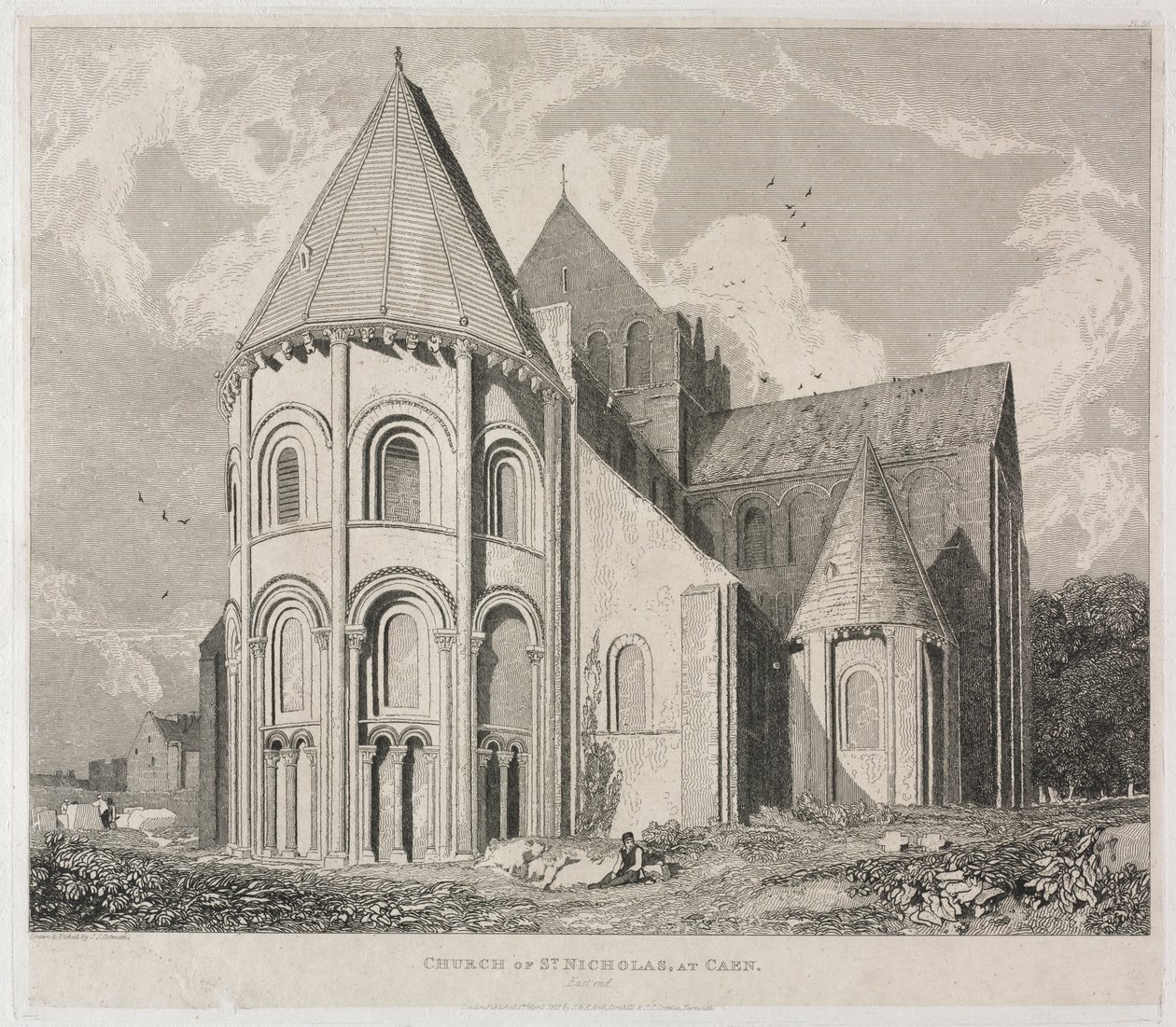 St Nicholas kyrka i Caen av John Sell Cotman