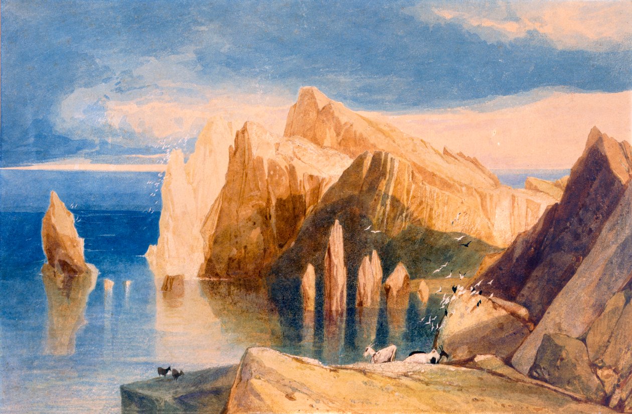 Klippor på nordöstra sidan av Point Lorenzo, Madeira, c1800-1840. av John Sell Cotman