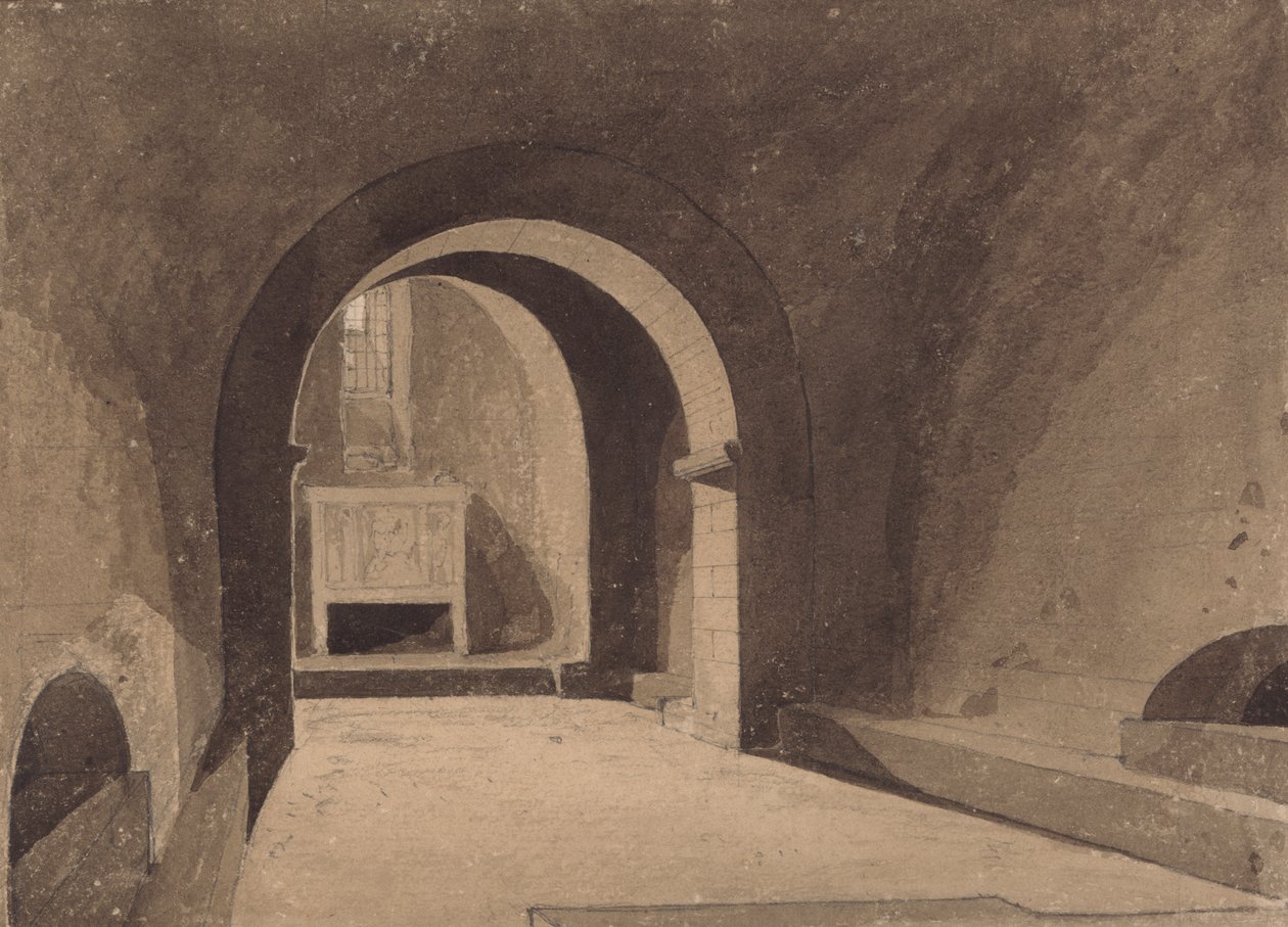 Crypt of Saint Gervaise, Rouen, Normandie av John Sell Cotman