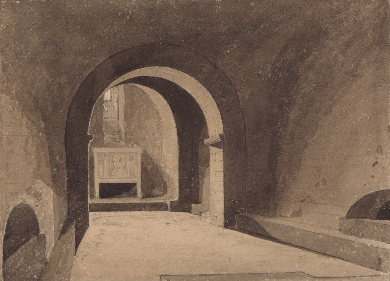 S:t Gervaise-kryptan, Rouen, Normandie av John Sell Cotman