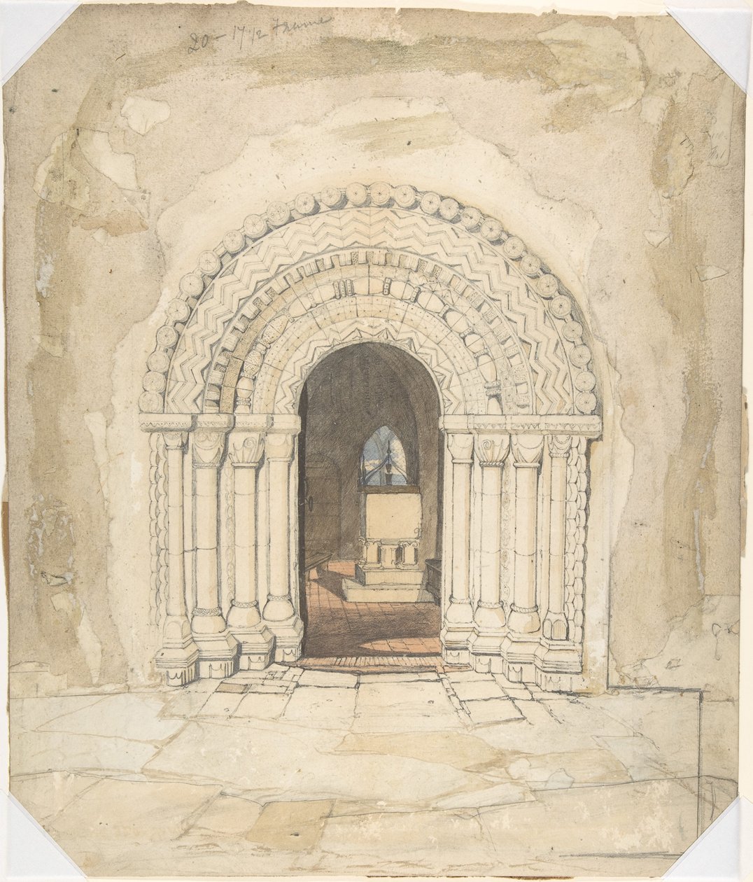 Portöppning, Heckingham kyrka av John Sell Cotman