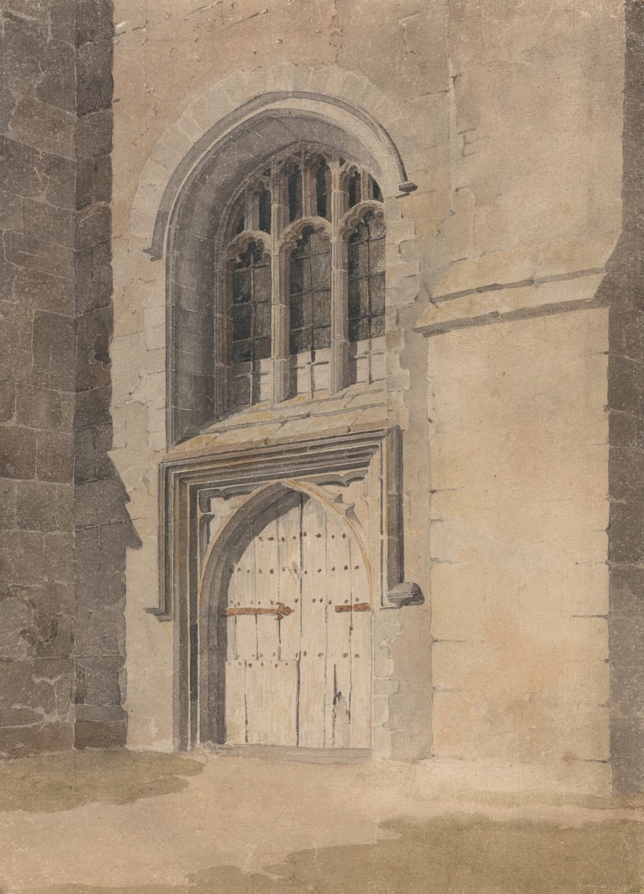Dörröppning och fönster i en kyrka av John Sell Cotman