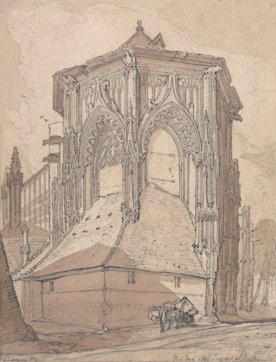 East End av Saint Jacques i Dieppe, Normandie av John Sell Cotman