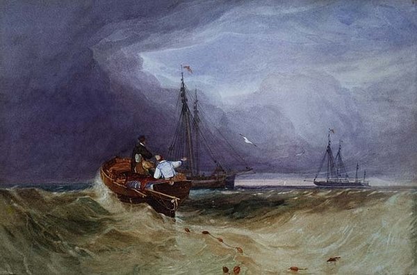 Fiskebåtar utanför Yarmouth av John Sell Cotman
