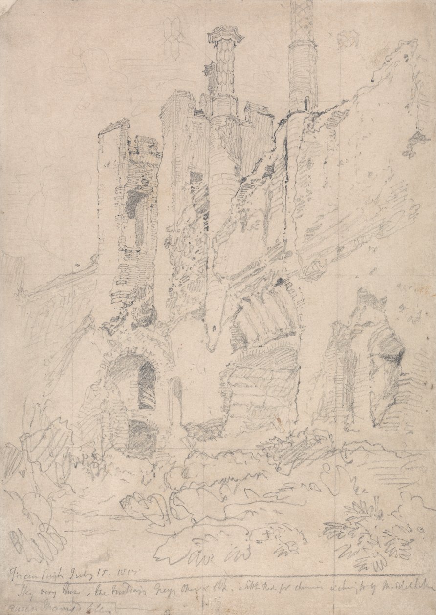 Framlingham Castle, Suffolk: En del av ruinerad interiör av John Sell Cotman
