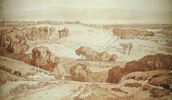 Franskt landskap (akvarell på papper) av John Sell Cotman