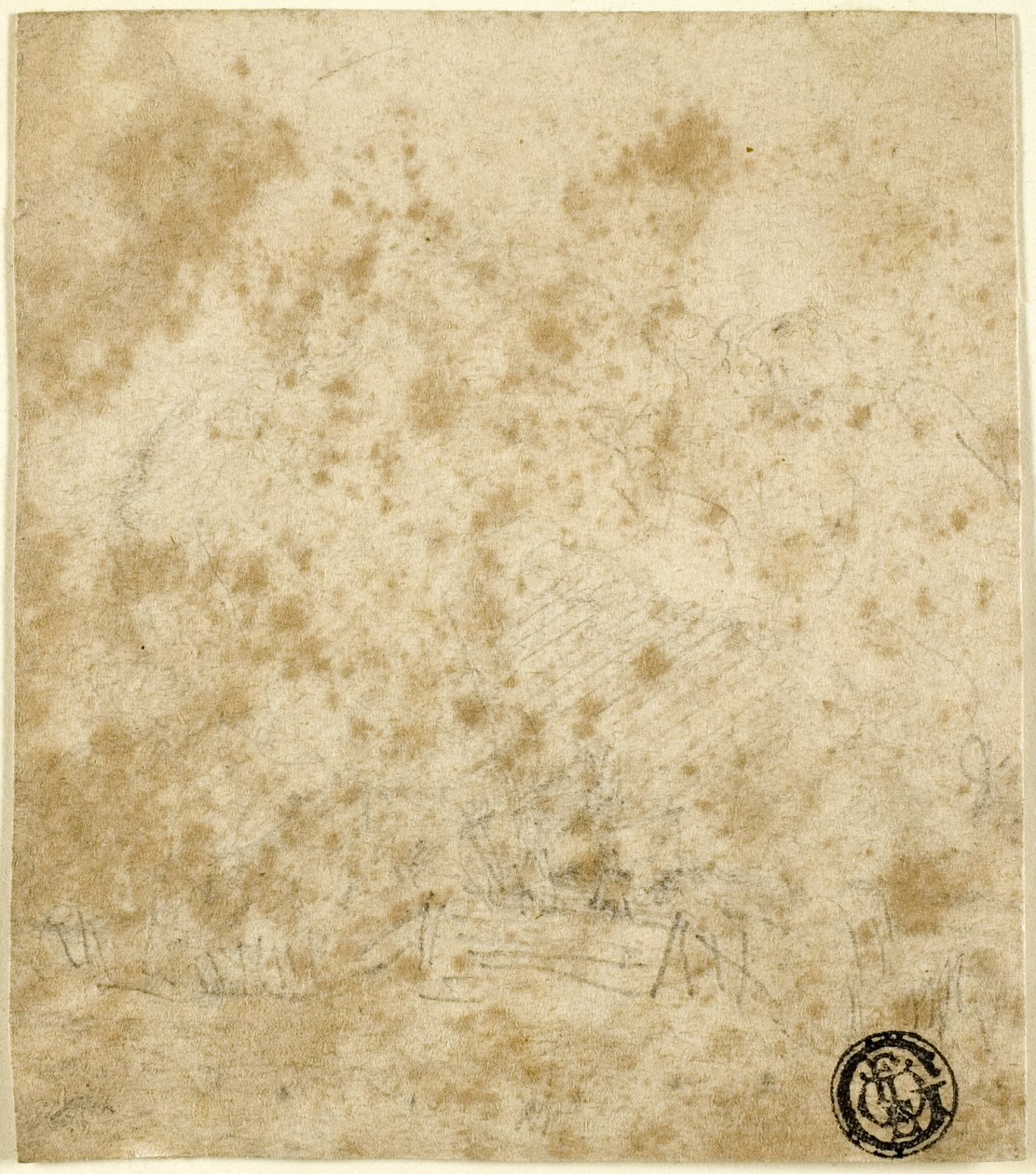 Oläslig skiss av John Sell Cotman