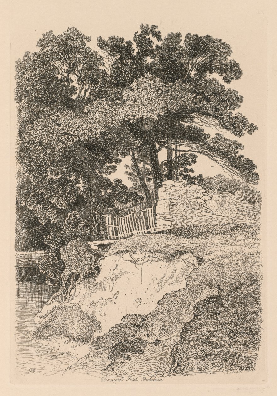 Liber Studiorum: Plate 13, Duncomb Park, Yorkshire: nr 5 av John Sell Cotman