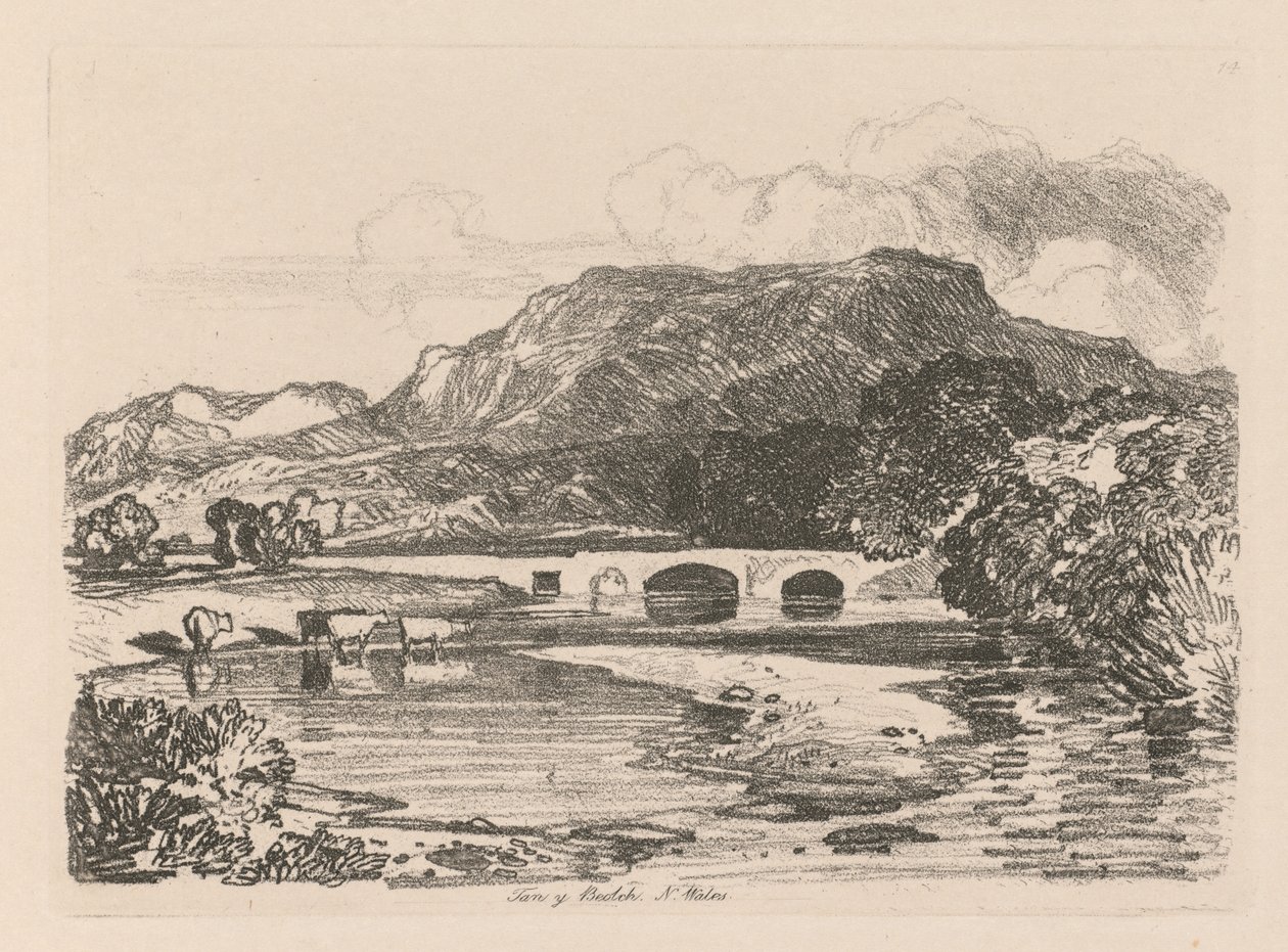 Studiebok: Plate 14, Tan-y-Bwlch, Merionethshire, North Wales, 1838 av John Sell Cotman