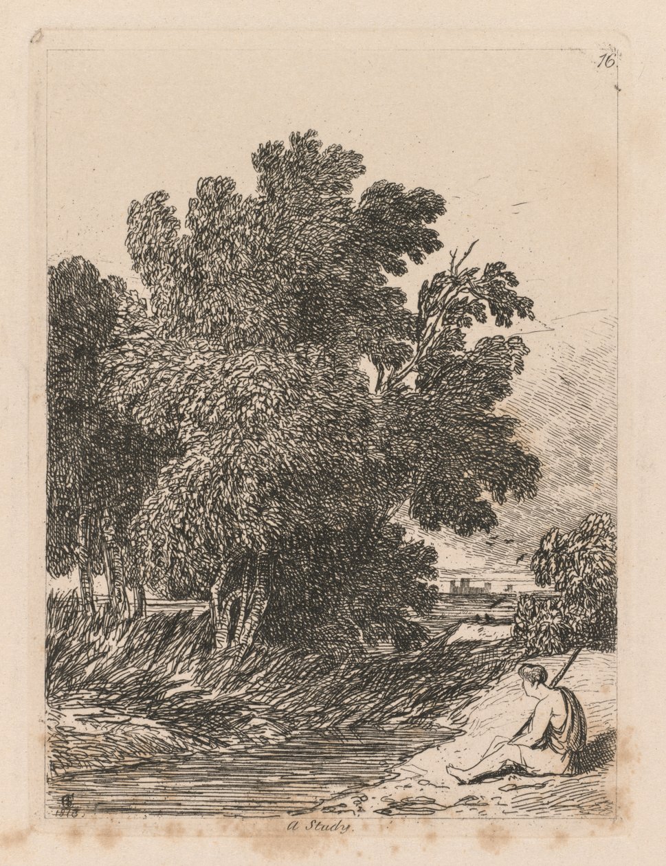 Studiebok: Platta 16, A Study, 1838 av John Sell Cotman