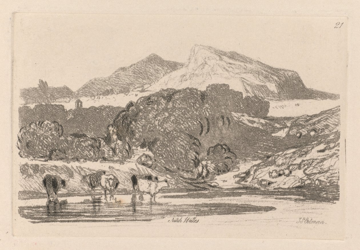 Liber Studiorum: Tavla 21, Utsikt i norra Wales av John Sell Cotman