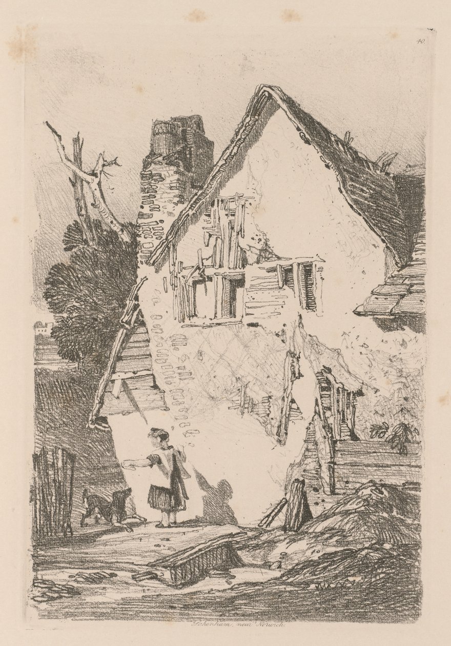 Liber Studiorum: Plate 40, Lakenham, nära Norwich, 1838 av John Sell Cotman