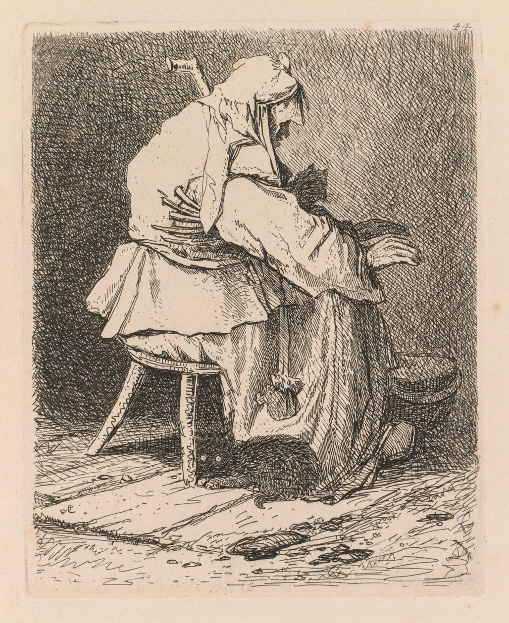 Liber Studiorum: Plåt 44, Skiss efter Rembrandt, 1838. av John Sell Cotman