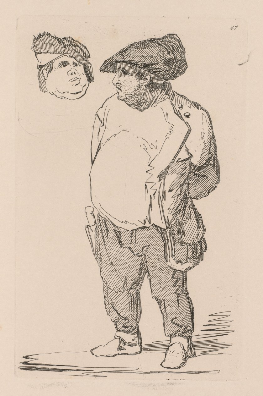 Studiebok: Plåt 47, A Study, 1838 av John Sell Cotman