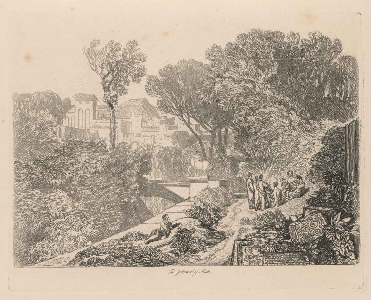 Liber Studiorum: Plate 6, The Judgment of Midas av John Sell Cotman