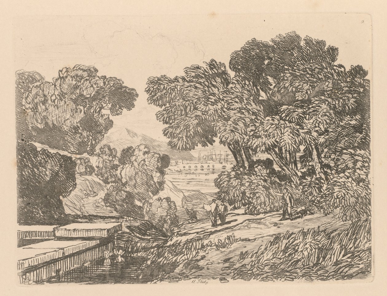 Studiebok: Platta 9, A Study, 1838 av John Sell Cotman