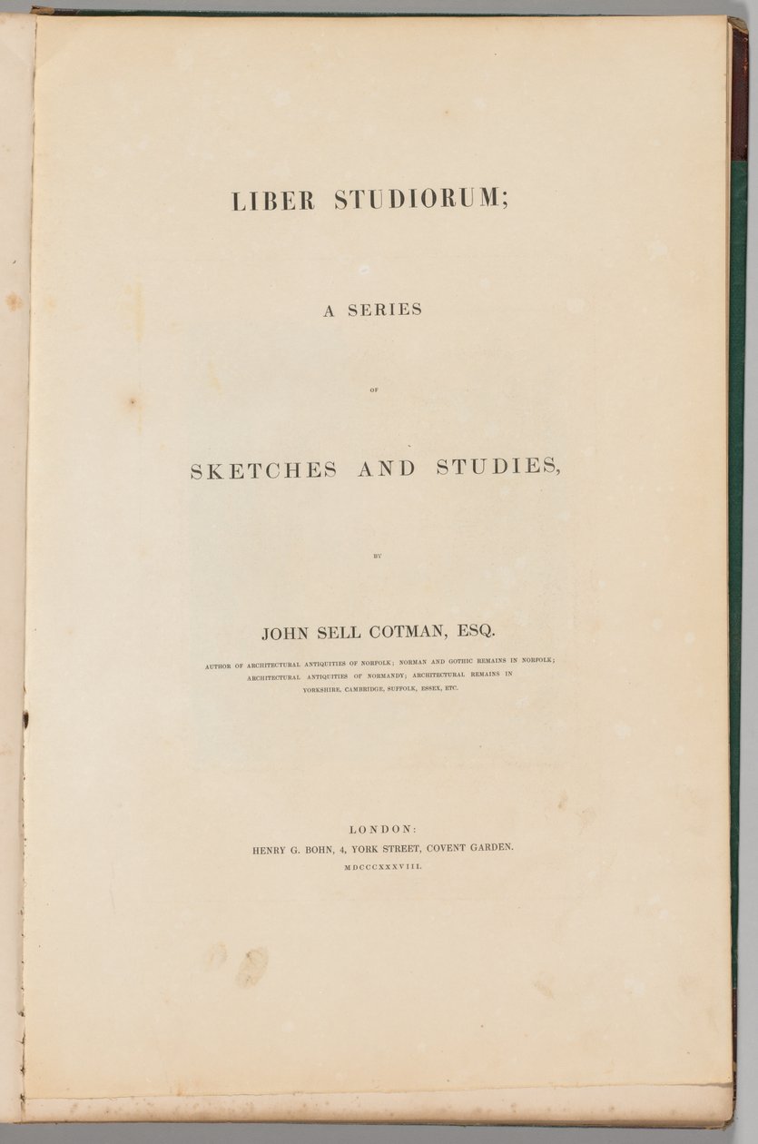 Studiebok: Titelsida, 1838 av John Sell Cotman