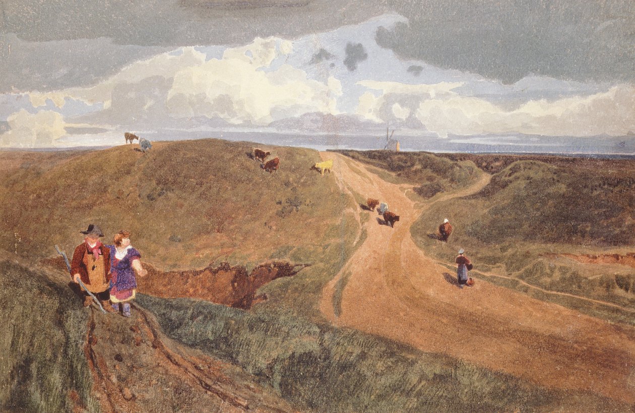 Mousehold Heath, Norwich, ca 1810 (penna, wc på papper) av John Sell Cotman
