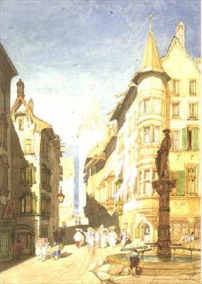 No.0944 Schaffhausen, ca 1820-30 (akvarell och penna på papper) av John Sell Cotman