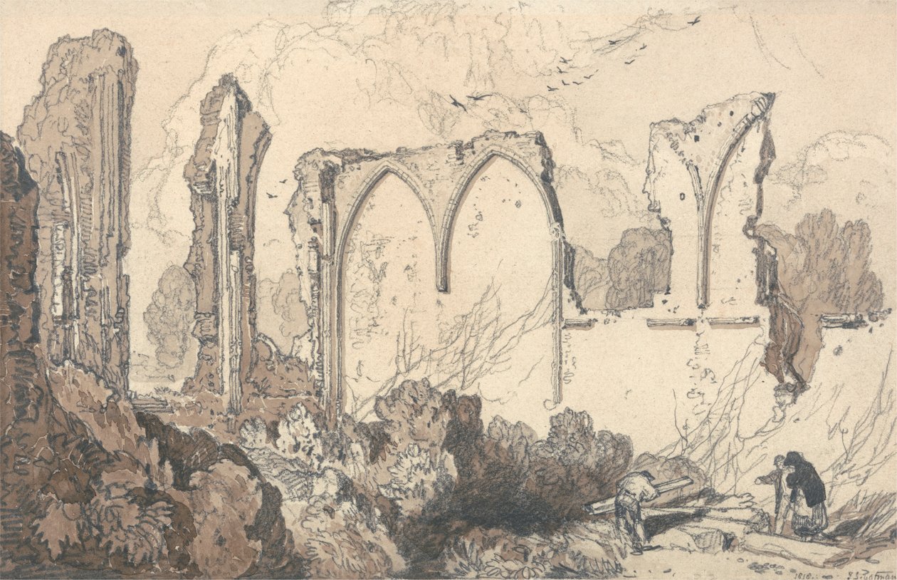 Ruin bakom Free School, Thetford, Suffolk av John Sell Cotman