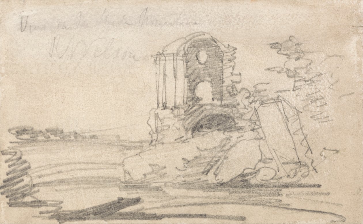 Ruinerat tempel efter Richard Wilson av John Sell Cotman