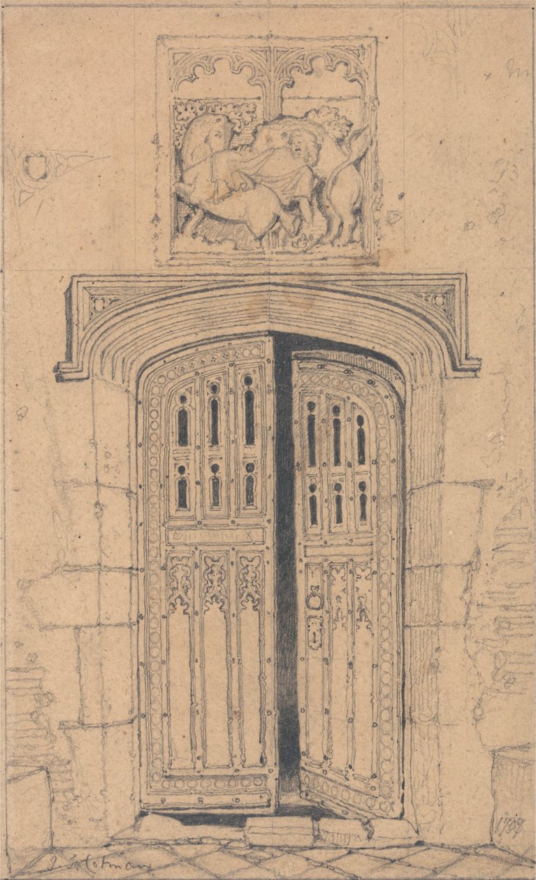 Södra dörren, Arminghall Hall, Norfolk av John Sell Cotman