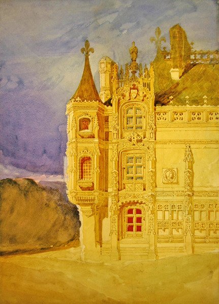 Abbatial House of the Abbey of St. Ouen i Rouen (akvarell på papper) av John Sell Cotman