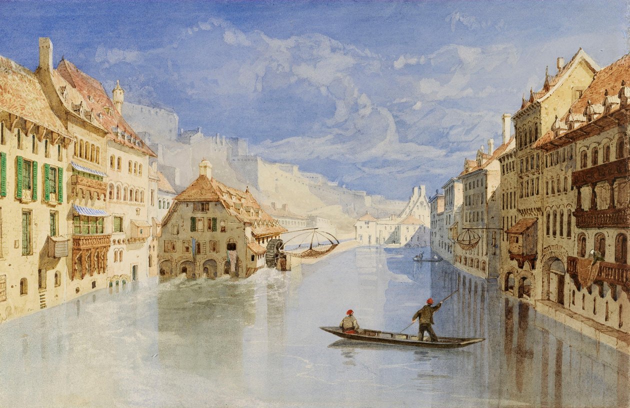 Citadellet ovanför Namur i Belgien, från floden Sambre av John Sell Cotman