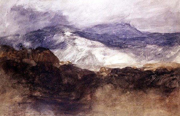 Welsh Mountains (akvarell på papper) av John Sell Cotman