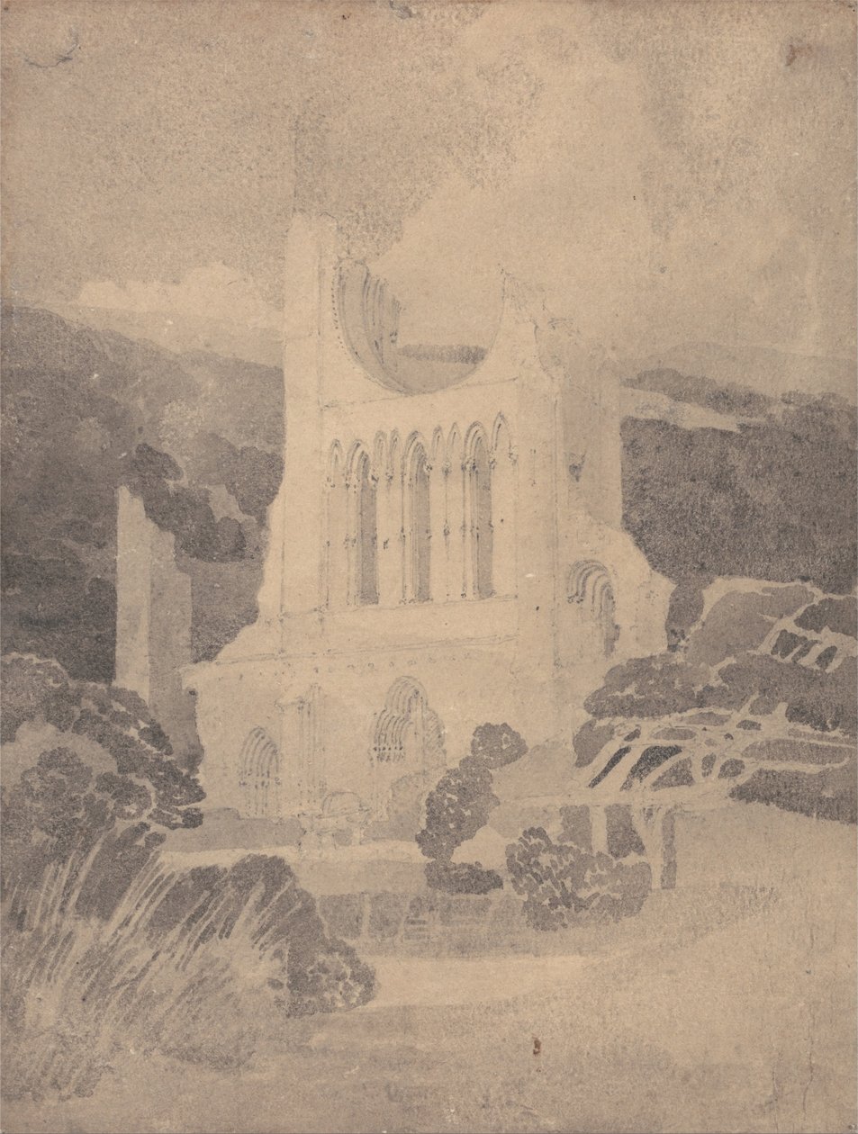 Västra framsidan av Byland Abbey, Yorkshire av John Sell Cotman