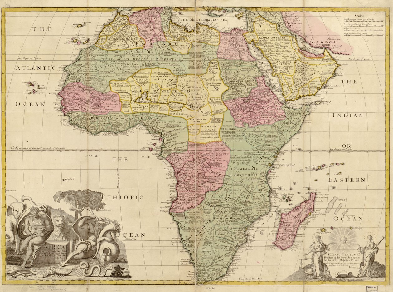Afrika - korrigerad från observationer av Royal Society i London och Paris. LOC 2005625330 av John Senex