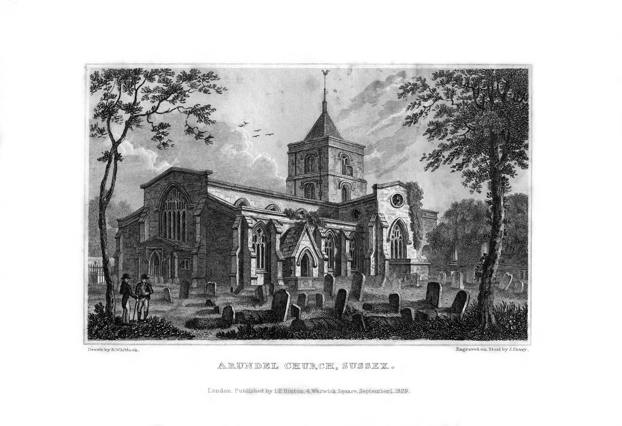 Arundel Church, West Sussex, 1829. av John Shury