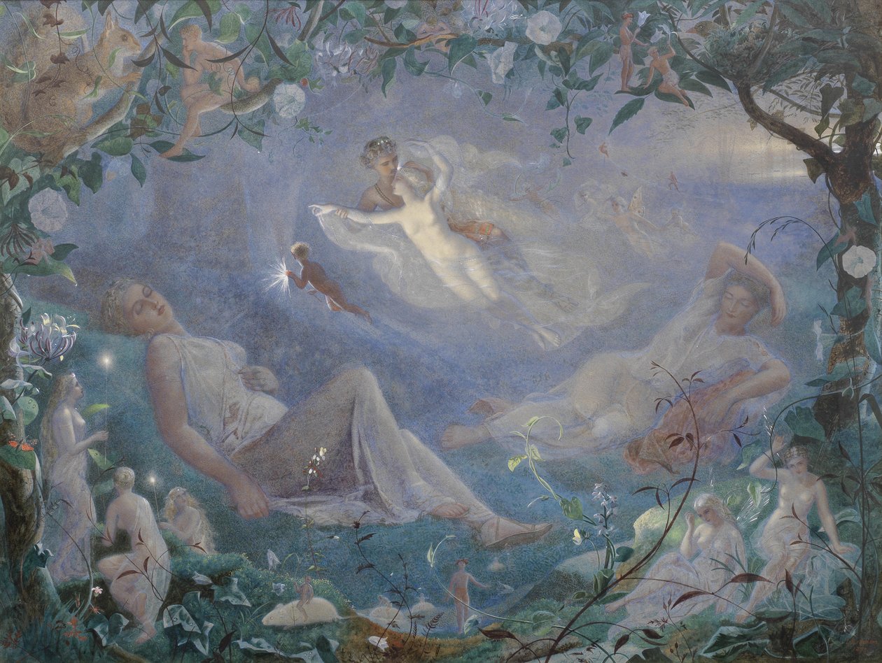Scen från En midsommarnattsdröm, 1873. av John Simmons