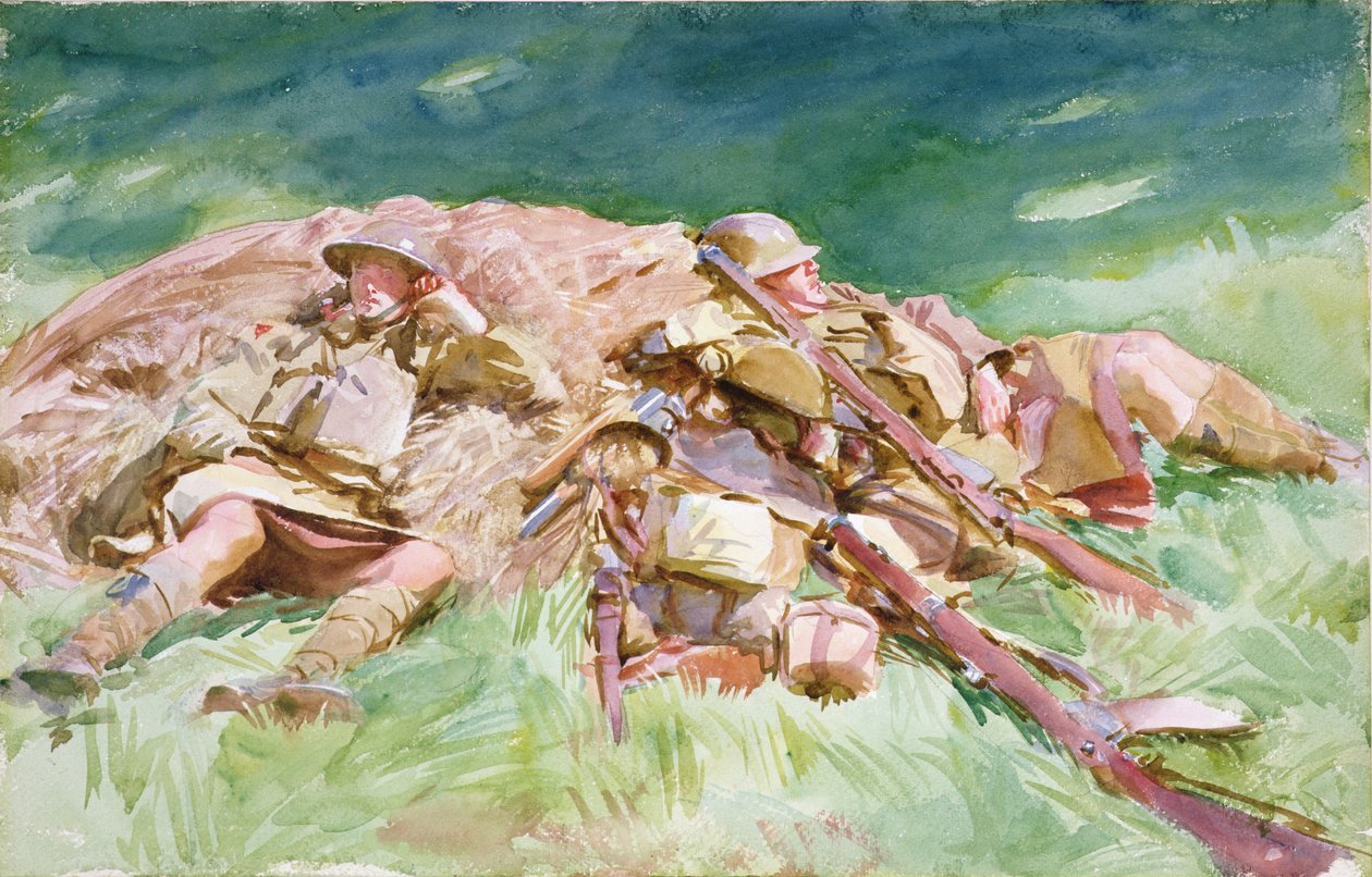 1151 Highlanders vilar vid fronten, 1918 av John Singer Sargent
