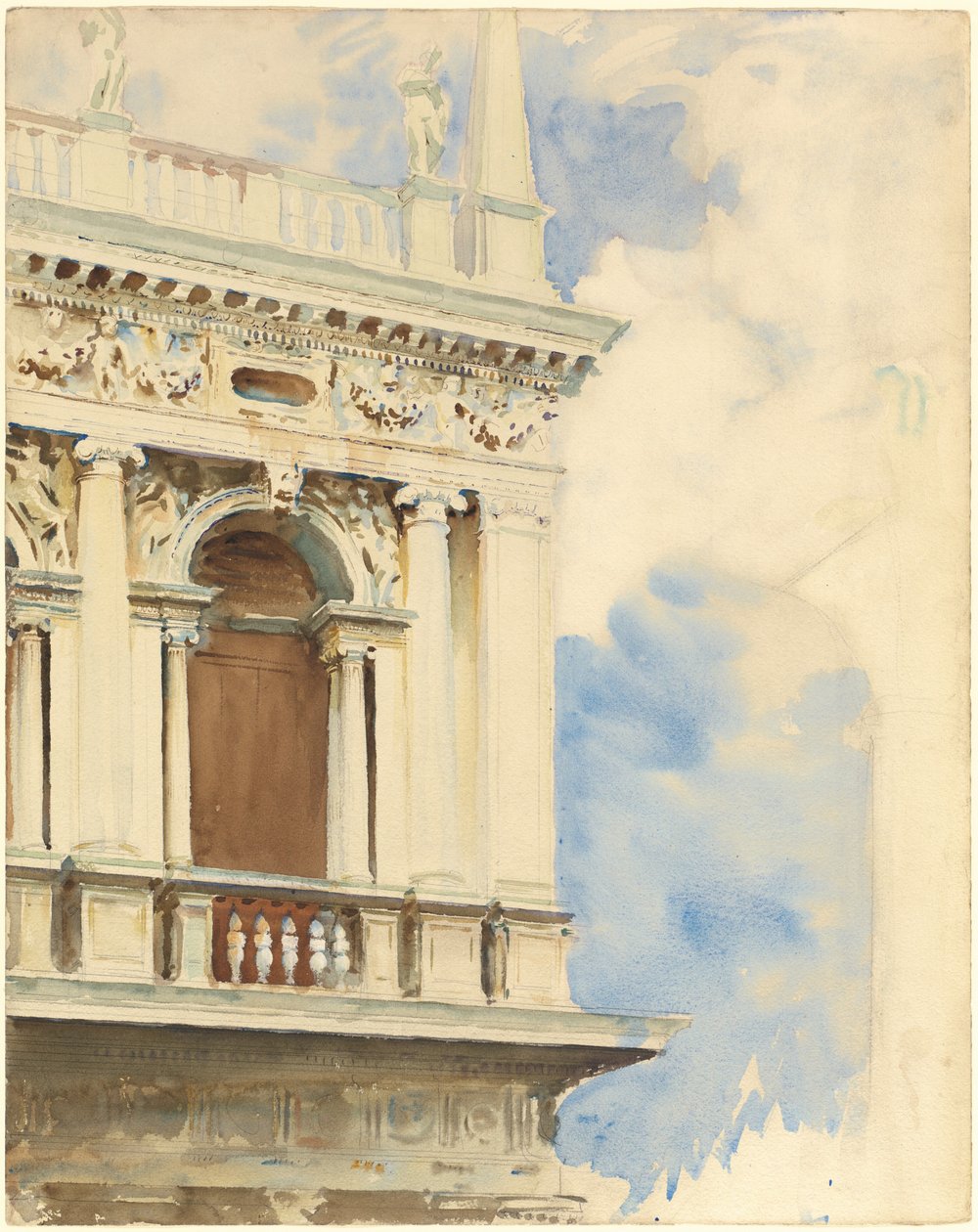 Ett hörn av biblioteket i Venedig av John Singer Sargent