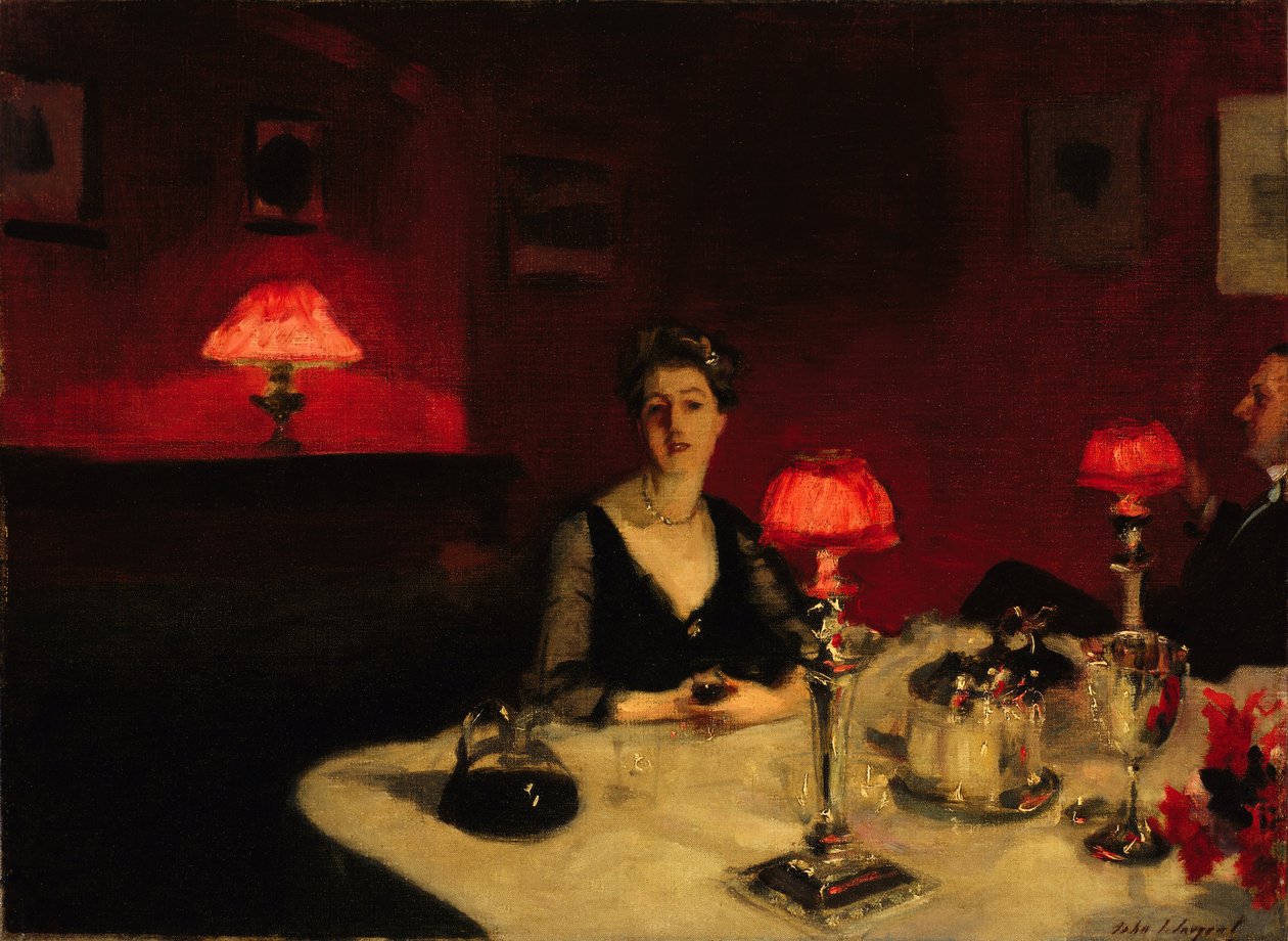 ""Ett middagsbord på natten"" Peinture av John Singer Sargent (1856-1925) 1884 Fine Arts Museum of San Francisco Californie av John Singer Sargent