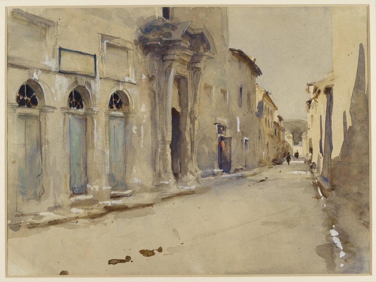 A Street in Spain (akvarell över grafit med inslag av kroppsfärg) av John Singer Sargent