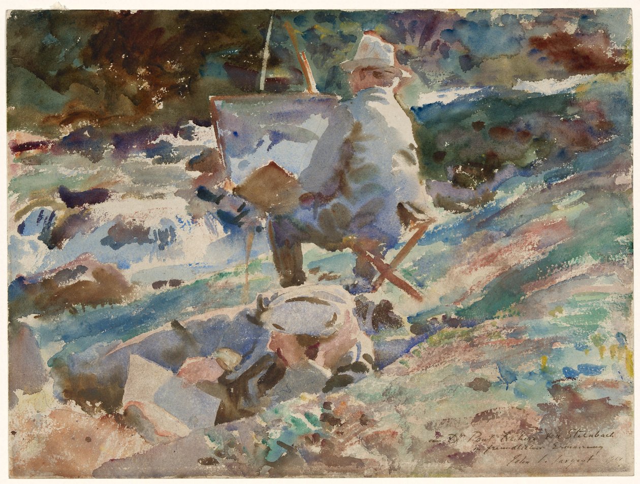 En konstnär vid sin staffli av John Singer Sargent